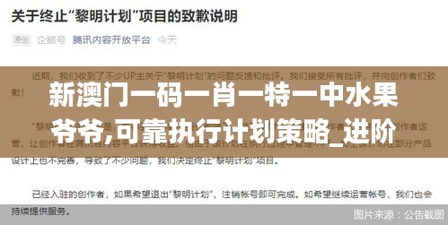 新澳門一碼一肖一特一中水果爺爺,可靠執(zhí)行計劃策略_進(jìn)階款9.847
