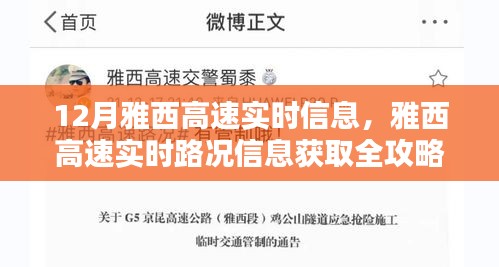 雅西高速實(shí)時(shí)路況信息全攻略，新手進(jìn)階指南，十二月出行必備參考