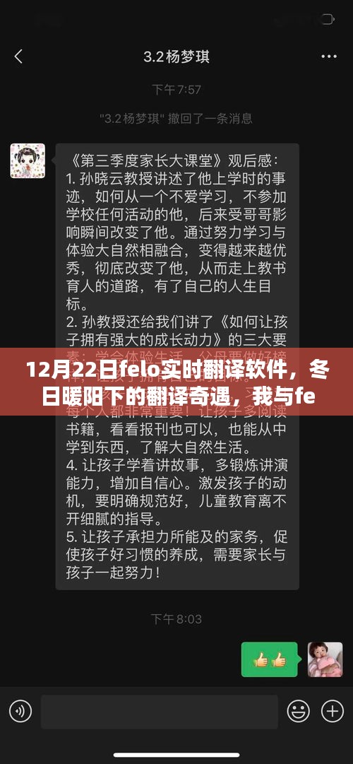 我與felo實(shí)時(shí)翻譯軟件的冬日奇緣，翻譯奇遇與溫馨日常