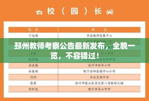 邳州教師考察公告最新發(fā)布，全貌一覽，不容錯過！