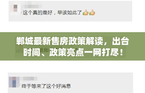 鄲城最新售房政策解讀，出臺時間、政策亮點一網(wǎng)打盡！