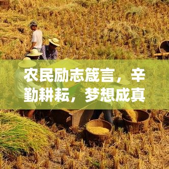 農(nóng)民勵志箴言，辛勤耕耘，夢想成真時刻