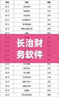 長治財務軟件公司排名揭秘，行業(yè)影響力榜單揭曉！