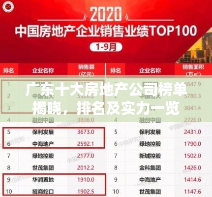 廣東十大房地產(chǎn)公司榜單揭曉，排名及實力一覽