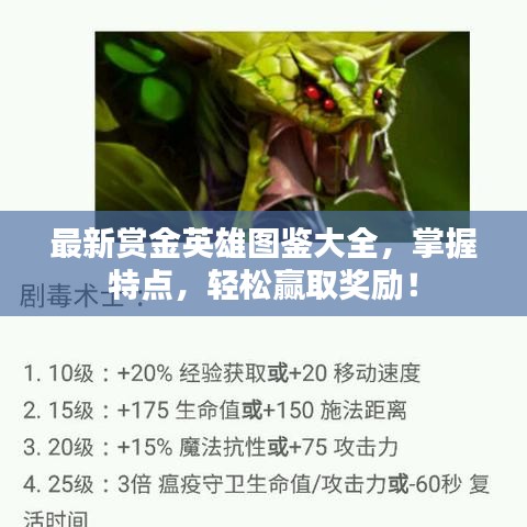 最新賞金英雄圖鑒大全，掌握特點，輕松贏取獎勵！