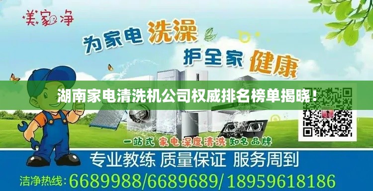 湖南家電清洗機(jī)公司權(quán)威排名榜單揭曉！