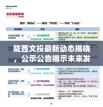 隴西文投最新動態(tài)揭曉，公示公告揭示未來發(fā)展藍圖
